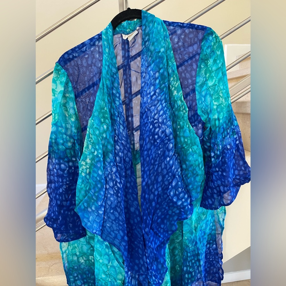 VINTAGE GOTTEX TURQUOISE swim coverup 💝HP - Picture 3 of 10